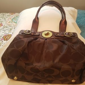 Coach large hand bag brown